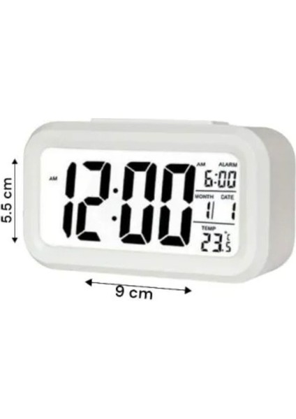Dijital Masaüstü Çalar Saat Alarm, Takvim, Sıcaklık Göstergesi ve LED Ekran