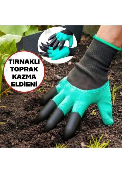 1 Çift Kazma Tırnaklı Bahçıvan Eldiveni Kazma Ekme Çapalama Için Tırnaklı Koruma Eldiveni