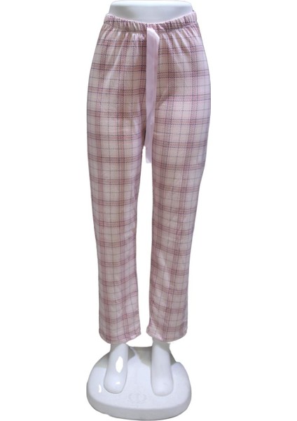 Likralı Kurdele Bel Detaylı Baskılı Cepsiz Kadın Pijama ALTI1006