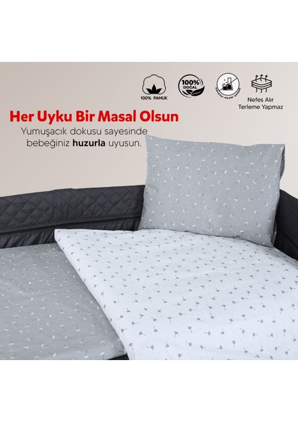 Modern Gri Bebek Nevresim Takımı - Pamuklu Bebek Yatağı Seti, Küçük Boy, Koruyucu Yastık, Park Yatak ve Beşik Uyumlu indirimleri
