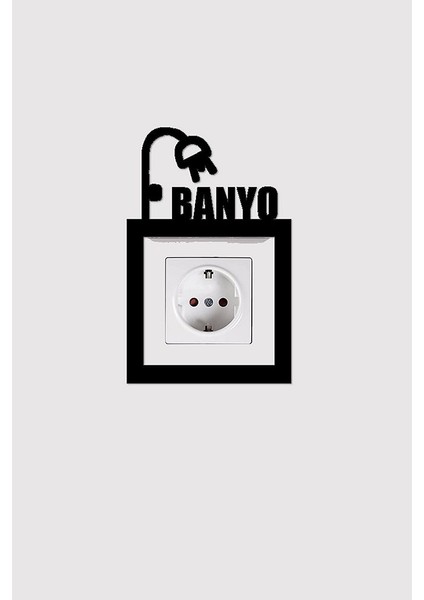 Banyo Priz Çerçevesi Siyah Lazer Kesim Dekorasyon Ürünü fiyatları