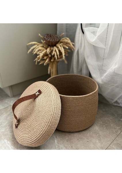 Doğal Hasır Jüt Çok Amaçlı Dekoratif ve Düzenleyici Sepet Bej 30 L fiyatları