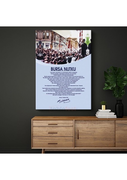 Bursa Nutku - Tarihi Konuşma Metni Kanvas Tablo