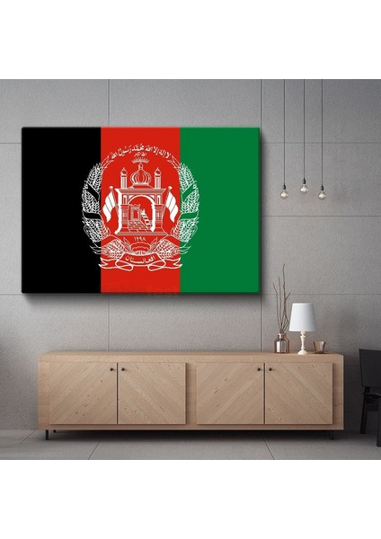 Afganistan Bayrağı - Kanvas Tablo