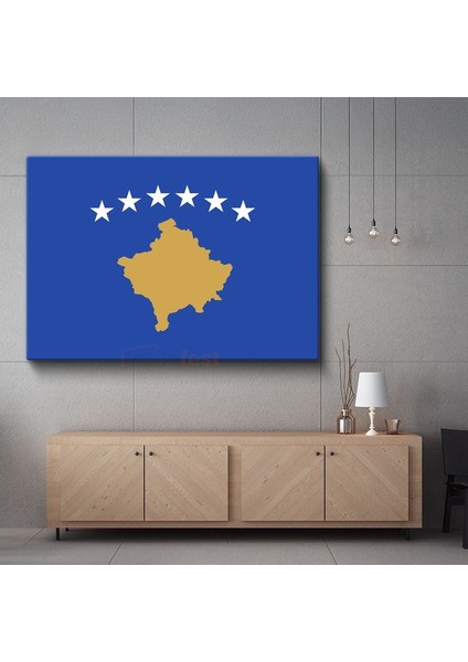 Kosova Bayrağı - Kanvas Tablo