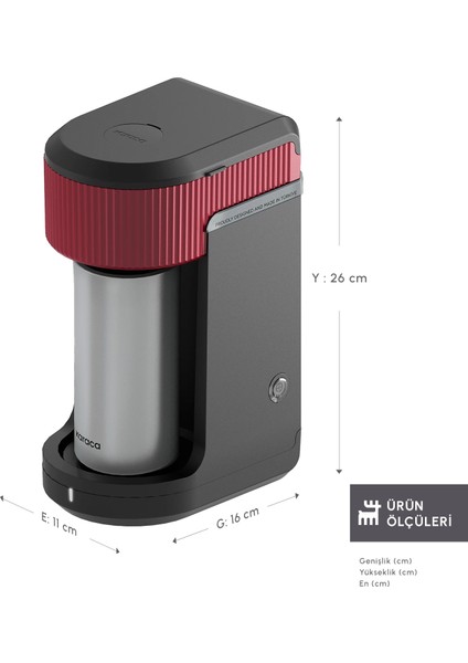 Mono Black Filtre Kahve Makinesi Cherry Red