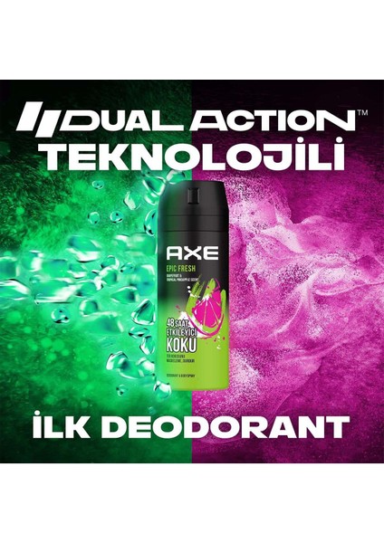 Erkek Deodorant & Bodyspray Epic Fresh 48 Saat Etkileyici Koku 150 ml X3
