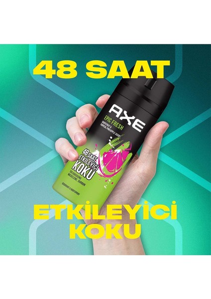 Erkek Deodorant & Bodyspray Epic Fresh 48 Saat Etkileyici Koku 150 ml X3
