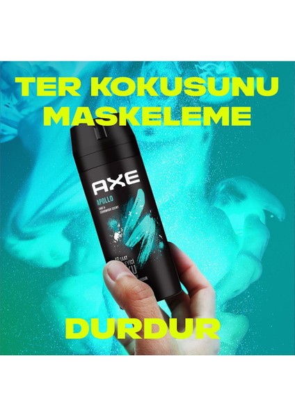 Erkek Sprey Deodorant Apollo 48 Saat Etkileyici Koku Vücut Spreyi 150 ml X3 Adet