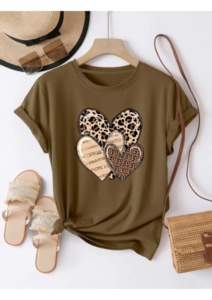Punıx Kıds Özel Üretim Kalpler Baskılı Yeni Stil Kız Çocuk Ter Tutmayan Yazlık T-Shırt