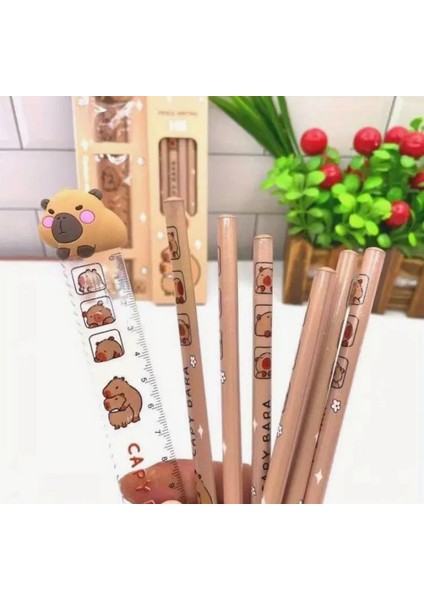 Capybara Kapibara 6 Adet Kurşun Kalem Cetvel Kırtasiye Set modelleri