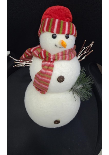 Atkılı Bereli Kardan Adam Dekor 38X20CM Hediyelik Yılbaşı Noel Yeni Yıl Havuç Burun 1 Adet