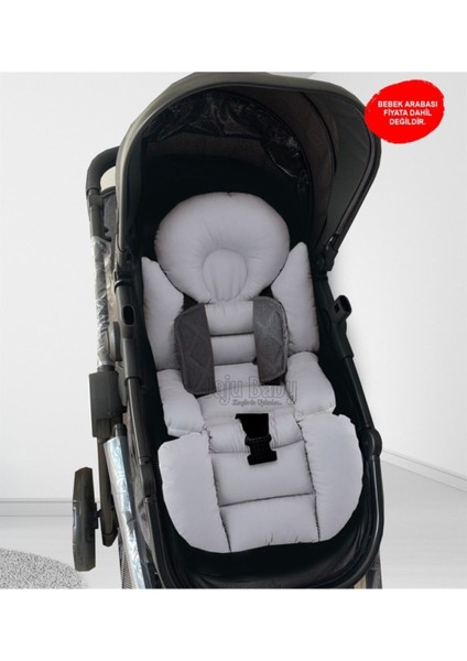 Gri Bebek Arabası Koltuğu - Yumuşak ve Konforlu - Türkiye'de Üretilmiştir.
