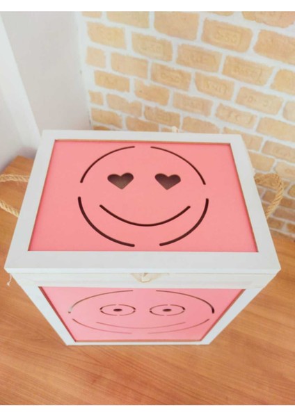 Ahşap pembe saklama sepeti, şık ve pratik oyuncak ve çamaşır düzenleyici fırsatları