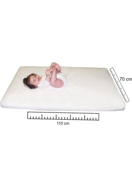 Ortapedik Oyunparkı Yatağı - Katlanabilir Beşik İçin Döşeme - 70x110 Cm - Beyaz