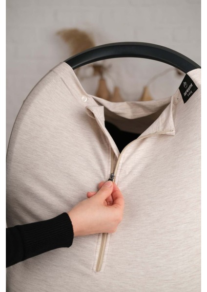 Pamuklu Bebek Arabası Örtüsü ve Emzirme Örtüsü - Bej indirimleri