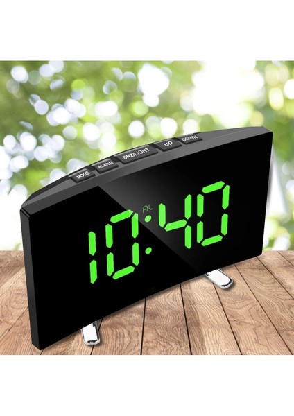 Oval Masa Saati Dijital Alarm Termometre LED Ekranlı Erteleme Fonksiyonlu Sıcaklık Gösterge USB Saa