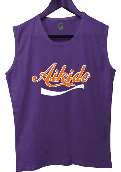 Aikido Baskılı Kolsuz Sporcu T-Shirt Tank Top Sporcu Fitness Atlet