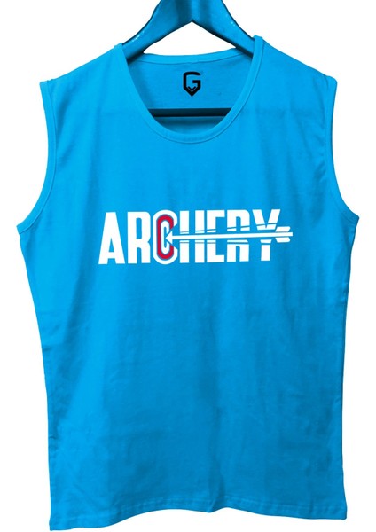Okçuluk Baskılı Kolsuz Sporcu T-Shirt Tank Top Sporcu Fitness Atlet