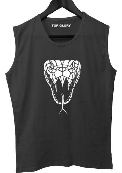 Snake Baskılı Kolsuz Sporcu T-Shirt Tank Top Sporcu Fitness Atlet