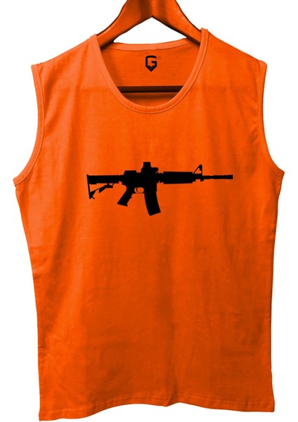 M16 Baskılı Kolsuz Sporcu T-Shirt Tank Top Sporcu Fitness Atlet