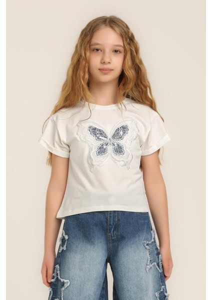 Kız Çocuk Kelebekli Tshirt