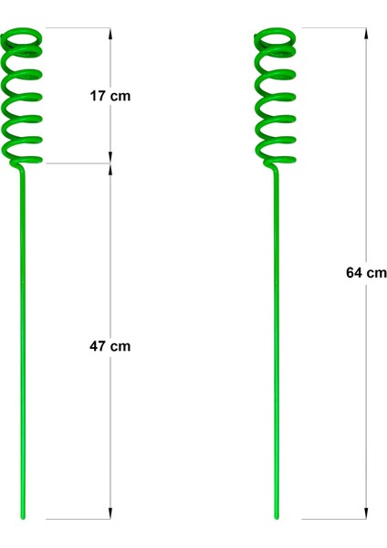 Spiral Olta Tutucu Kamış Ayağı 2 Adet Yeşil