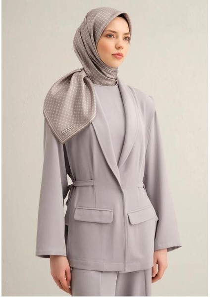 2025 Desenli Saf Ipek Twill Eşarp 9345-01