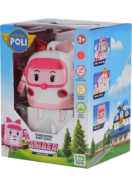 Polı MRT-687 Robocar Poli Büyük Transforming Robot Amber Sesli ve Işıklı