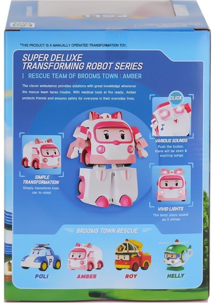 Polı MRT-687 Robocar Poli Büyük Transforming Robot Amber Sesli ve Işıklı
