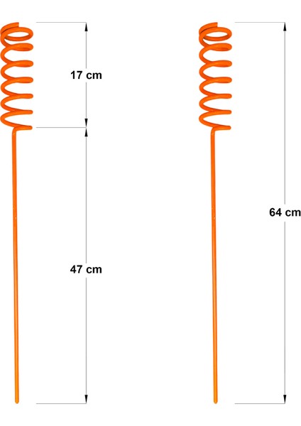 Spiral olta tutucu kamış ayağı 2 adet turuncu