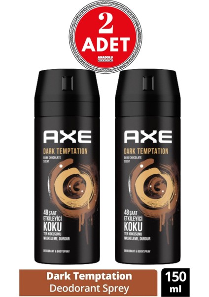 Dark Temptation Erkek Sprey Deodorant 150 ml (2 Adet)