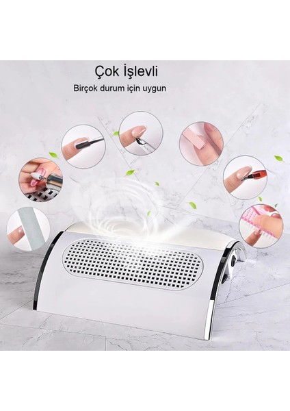 Tırnak Tozu Toplayıcı Güçlü 40W Fan Dayanıklı Şık Tasarım 2 Yedek Toz Torba Salon Kullanımına Uygun