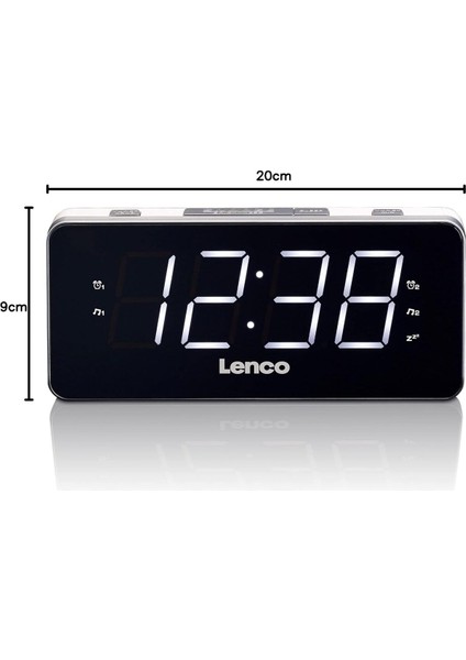 Dijital Radyo Çalar Saat Büyük LED Display Siyah, Gümüş