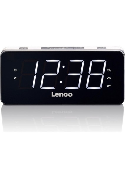 Dijital Radyo Çalar Saat Büyük LED Display Siyah, Gümüş