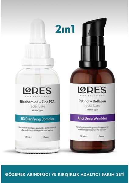 Cilt Besleyici Canlandırıcı Set - Niacinamide + Zinc Pca + Retinol + Collagen Vita-A Serum modelleri
