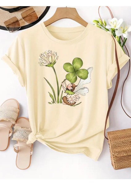 Punıx Kıds Özel Tasarım Şans Perisi Baskılı Yeni Stil Kız Çocuk Ter Tutmayan Yazlık T-Shırt