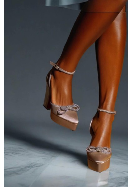 Kadın Elegant Ayakkabı Taş Detaylı Platform Ayakkabı Özel Tasarım Abiye Ayakkabı fırsatları