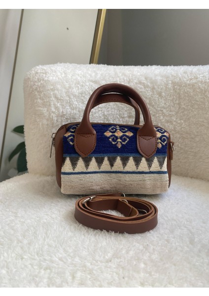 Kadın Etnik Kilim Desen Küçük Boy Çanta