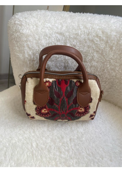 Kadın Etnik Kilim Desen Küçük Boy Çanta