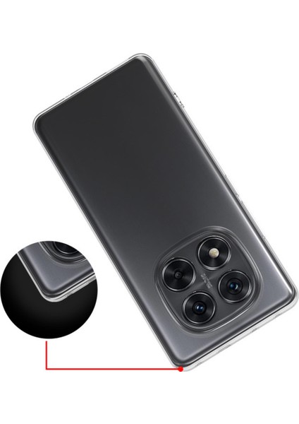 Caseworld Xiaomi Redmi Note 14 Pro Plus ile Uyumlu Kapak Kamera Korumalı Süper Silikon Şeffaf Kılıf