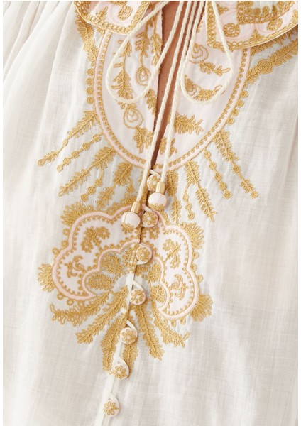 Yaz Için Şık Nakışlı Ramie Gömlek fırsatları