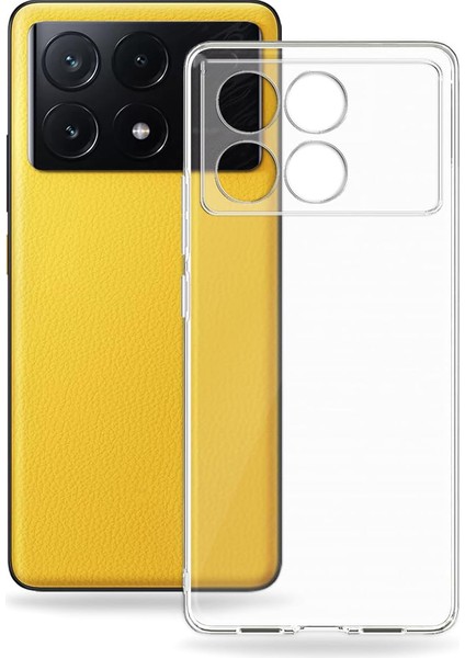 Caseworld Xiaomi Poco X6 Pro ile Uyumlu Kapak Kamera Korumalı Süper Silikon Şeffaf Kılıf