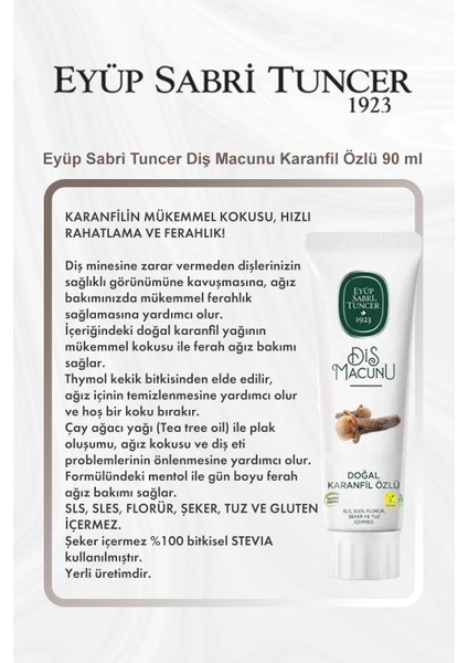 Diş Macunu Karanfil Özlü 90 ml 5 Al 4 Öde ve Rosie Pamuk