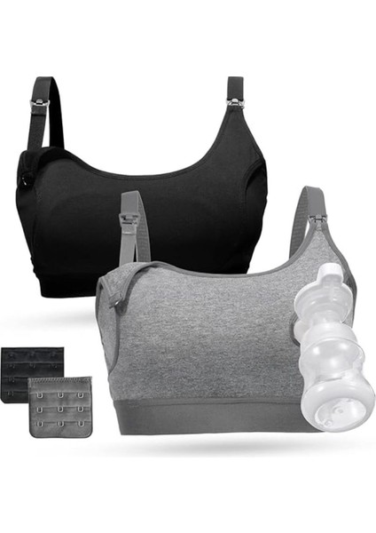 Emzirme ve Süt Sağma Sütyeni, Ayarlanabilir, Ek Askılı, Telsiz ve Konforlu Kullanım