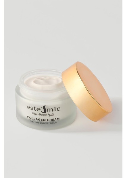 50ml Collagen Cream, Gün boyu ışıltı, göz çevresi-yüz-boyun kremi, alkol veya paraben içermez, bitkisel ürün