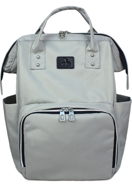 Yumuşak Gri Bebek Çantası ve Mini Termal Çanta - Tekstil Sırt Çantası - Bebek ve Anne İçin Pratik Çözüm fiyatları