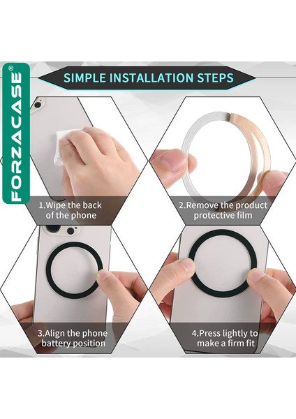 iPhone 8 ve Üstü Modeller ile Uyumlu Metal Magsafe Halka Yüzük Ring Siyah - FC1032 fiyatları