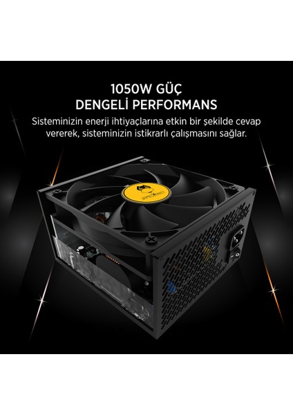 James Donkey JDP1050 Apfc 12CM 1050W Bronze 80+ Atx 3.1 Pcı-E 5.1 Power Supply