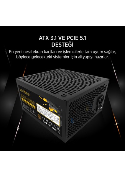 James Donkey JDP1050 Apfc 12CM 1050W Bronze 80+ Atx 3.1 Pcı-E 5.1 Power Supply